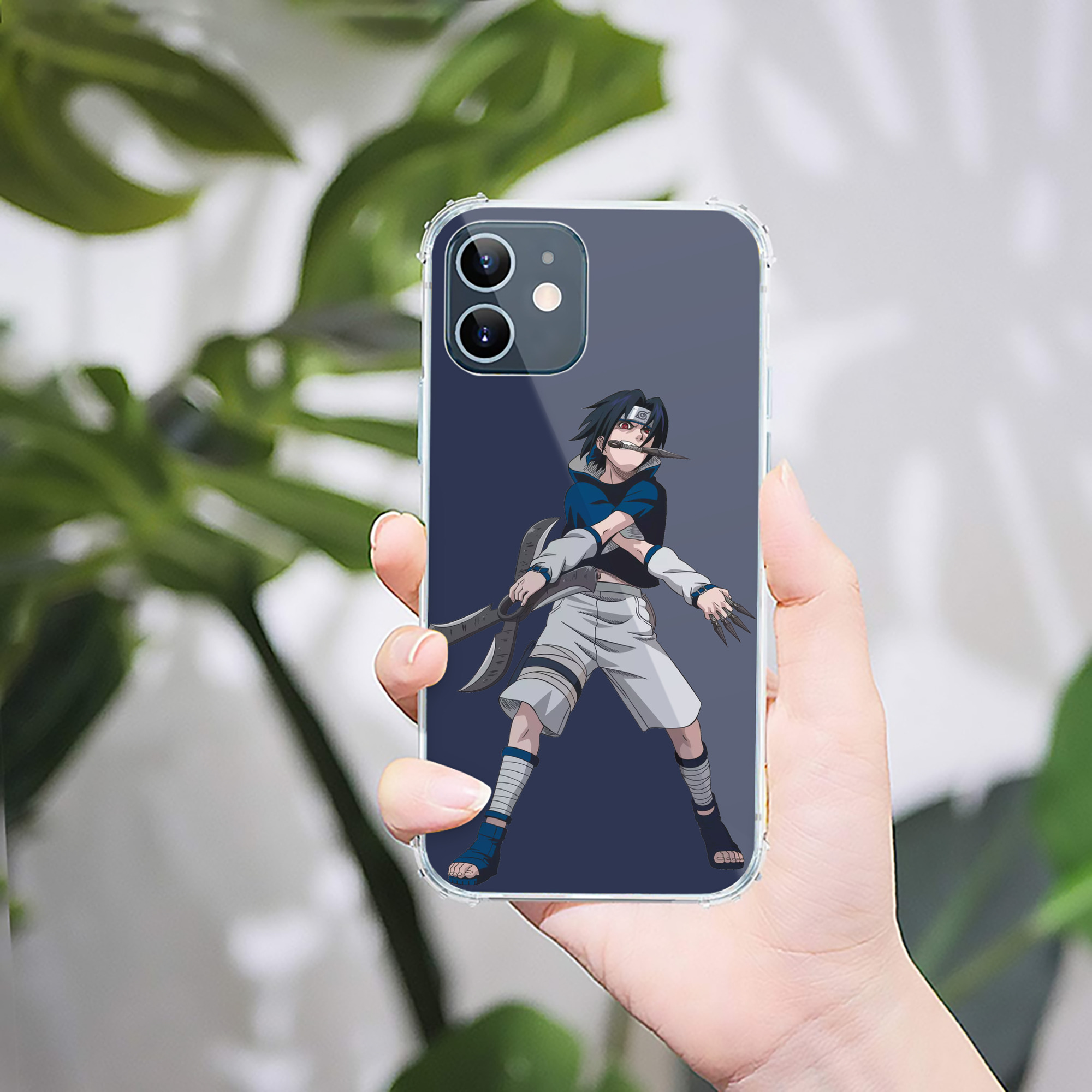 （画像用） NARUTO -ナルト- うちは サスケ Uchiha Sasuke 【iPhone 12シリーズ対応】透明スマホケース（クリアソフトケース）